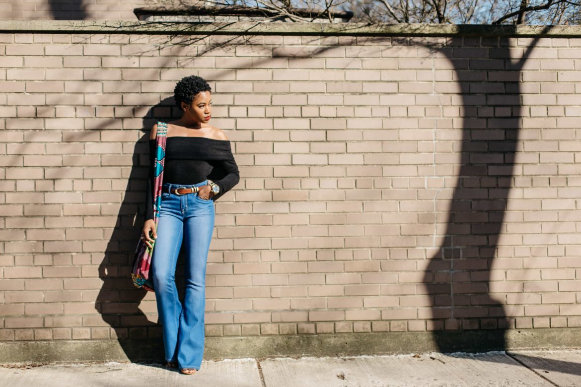 Off The Shoulder Top and Wide-Leg Denim