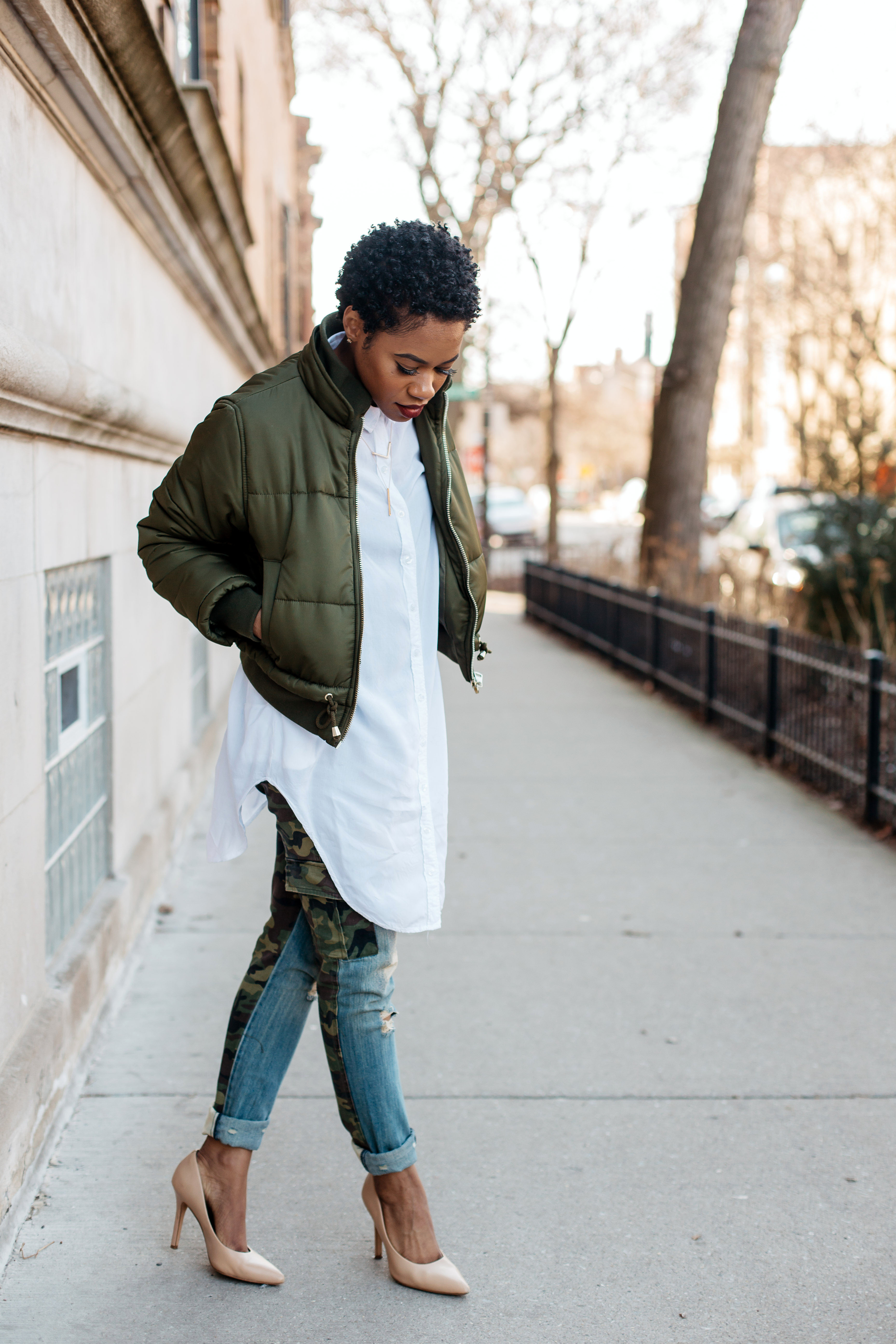 Topshop Bomber and Camo Denim