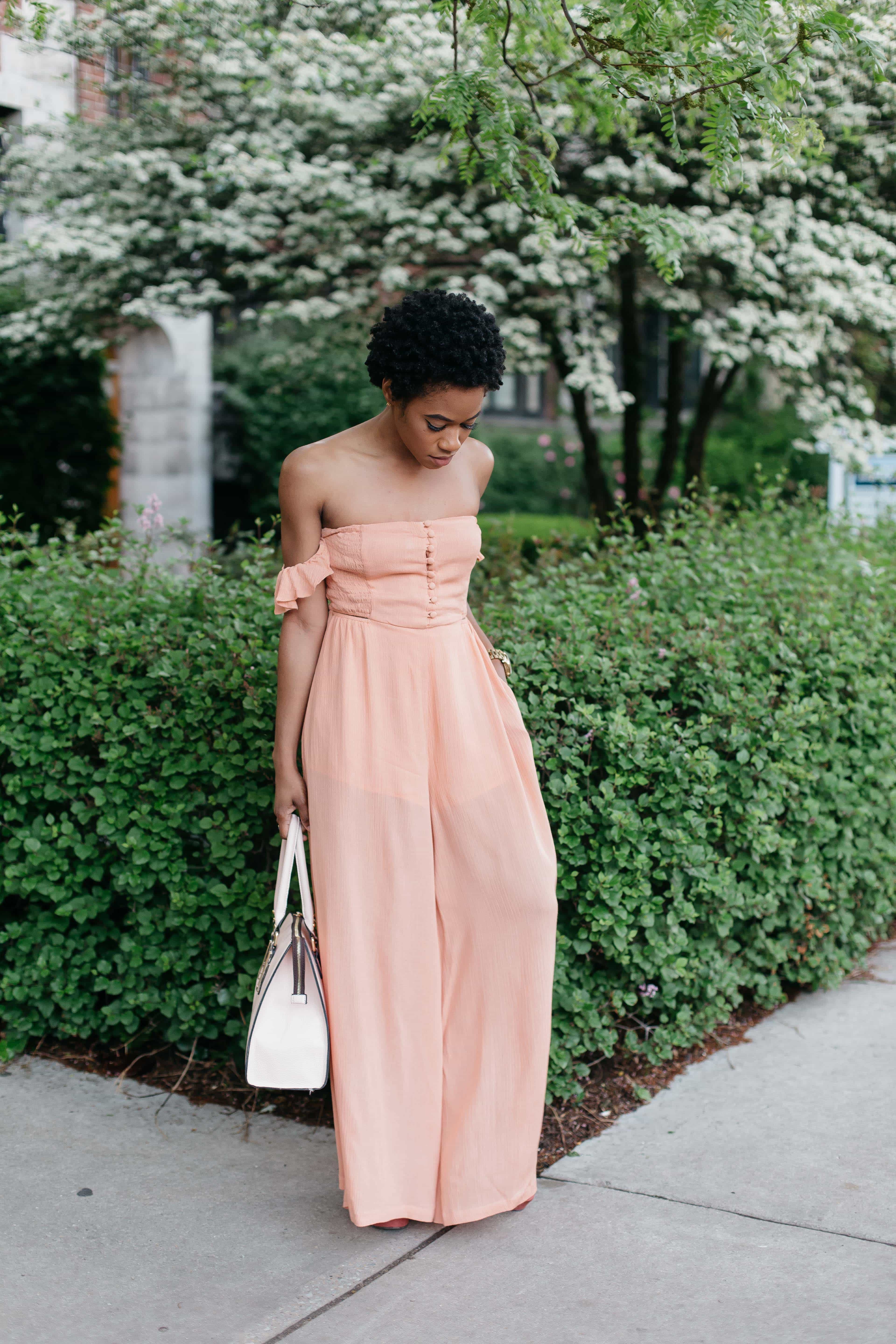 Peachy pocket strapless jumpsuit