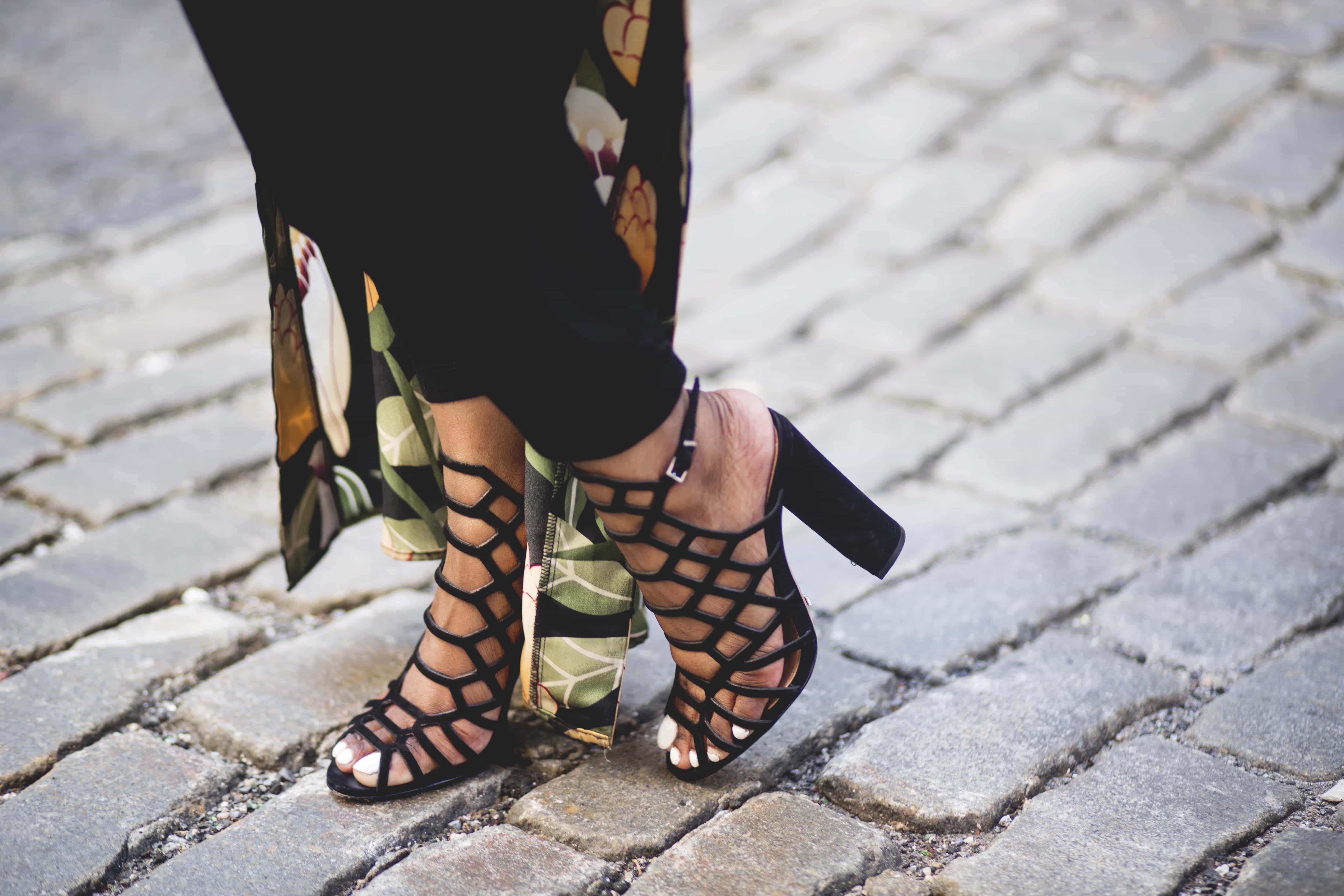 Black DSW Peep Toe Sandals