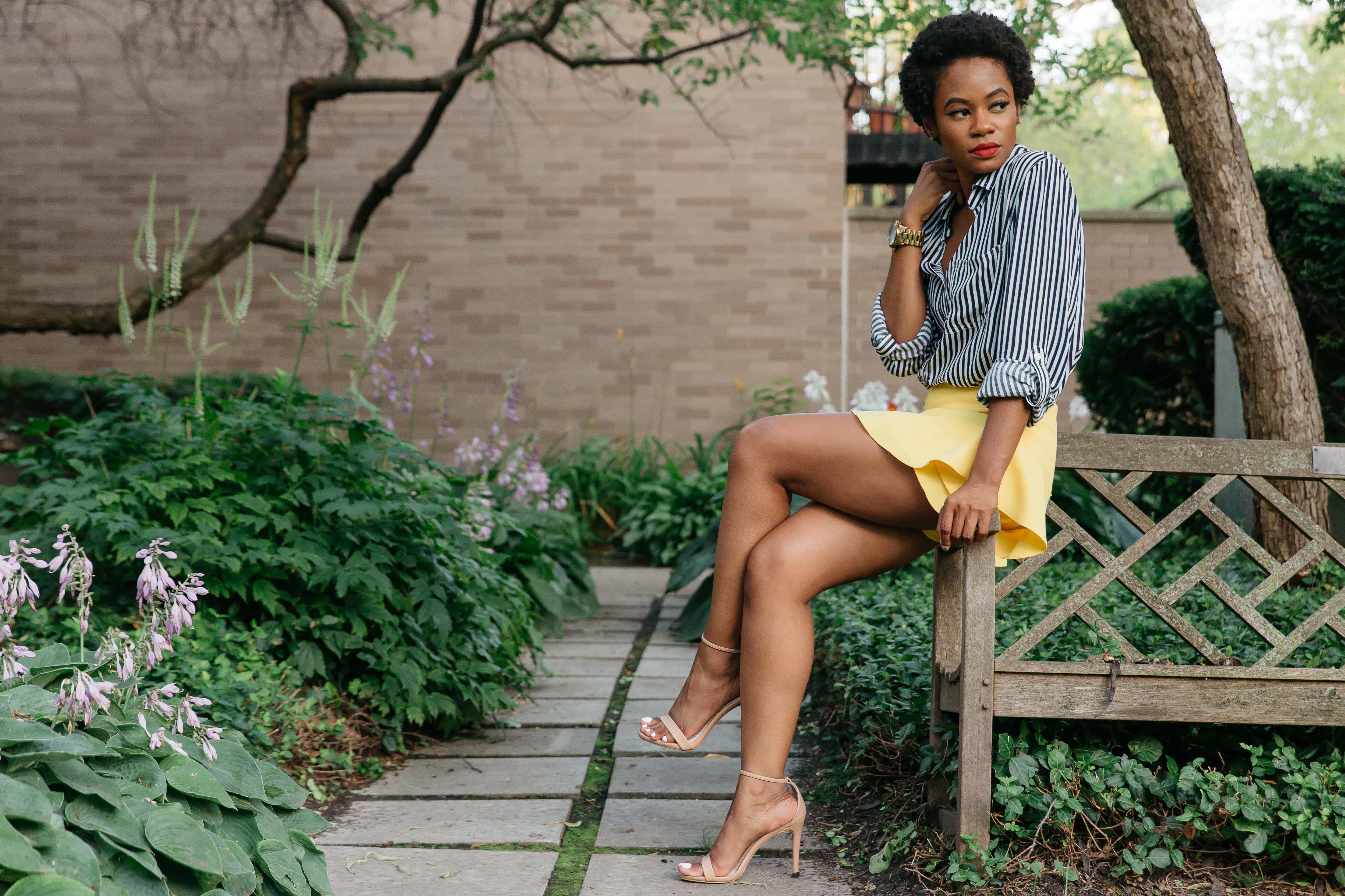 Zara Yellow Skirt and Marshalls Shirt