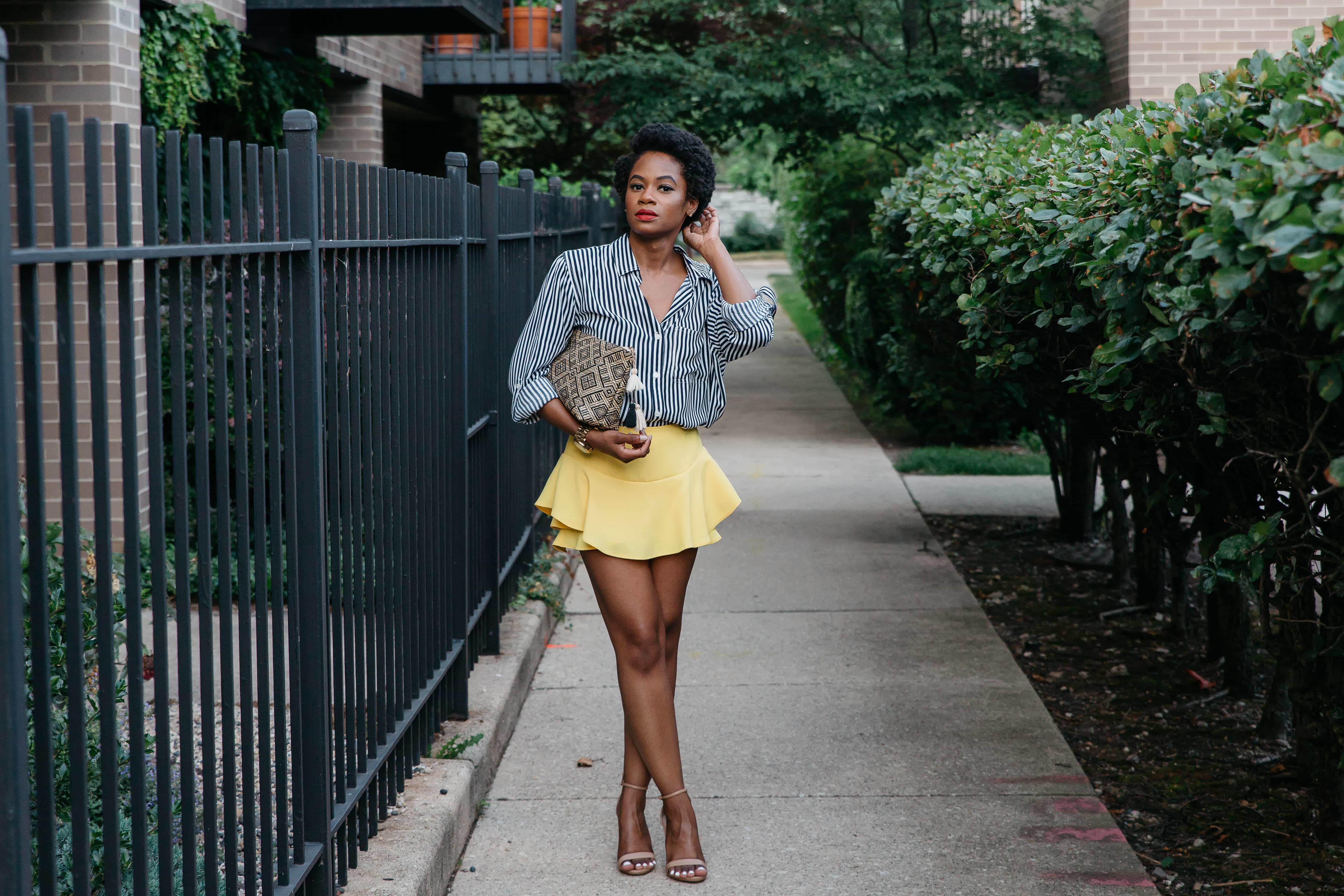 Zara Yellow Skort and Marshalls Shirt 3