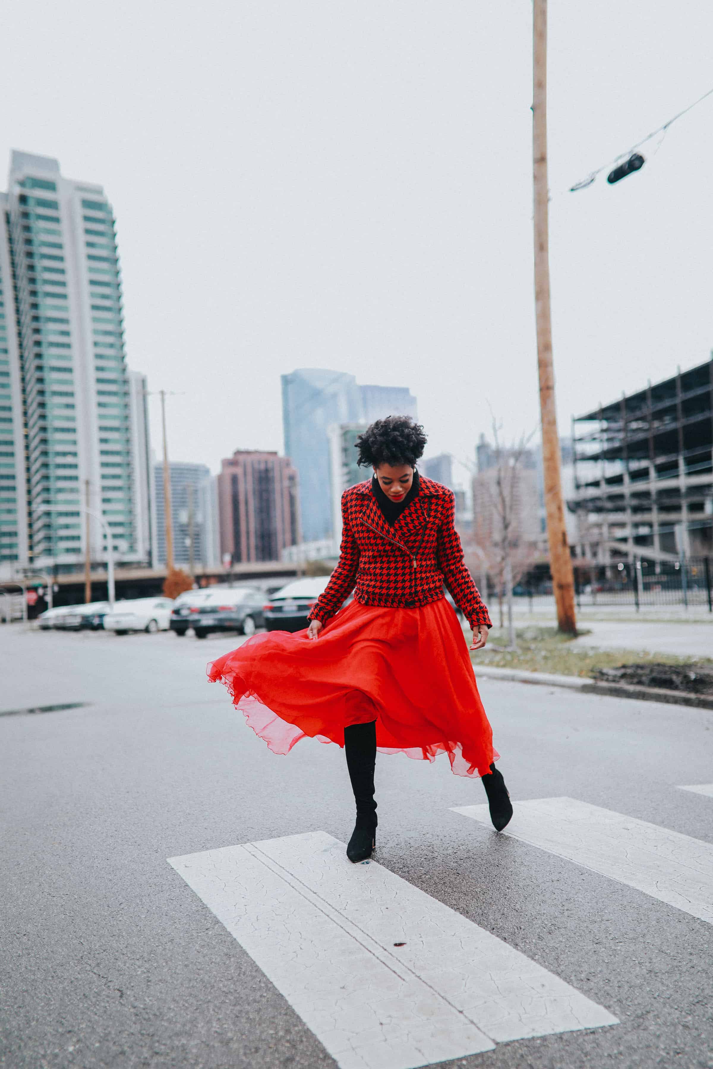 Red Tommy Hilfiger jacket and tulle skirt 1